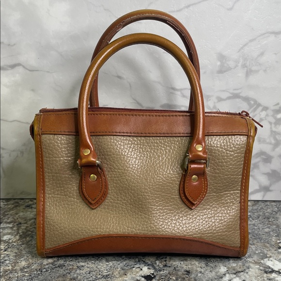 Vtg Dooney & Bourke Tan and Brown Satchel - Picture 2 of 10